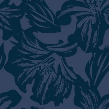 Floral Brush strokes Seamless Pattern Design Stock Illustration