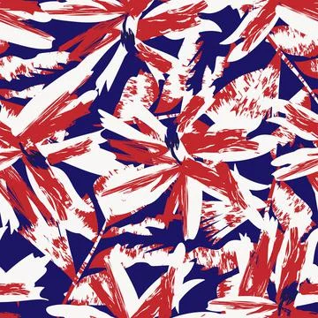 Floral Brush strokes Seamless Pattern Design Stock Illustration