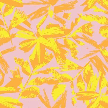 Floral Brush strokes Seamless Pattern Design Illustrazione stock