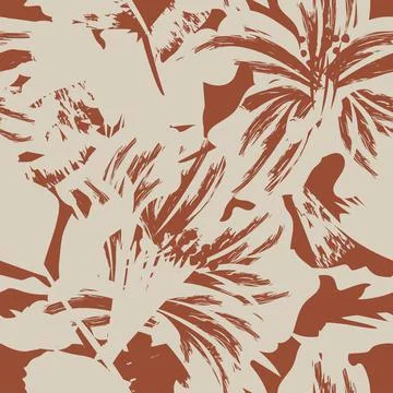 Floral Brush strokes Seamless Pattern Design Stock Illustration
