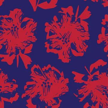 Floral Brush strokes Seamless Pattern Design 스톡 일러스트