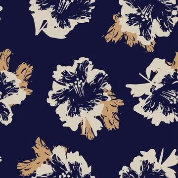 Floral Brush strokes Seamless Pattern Design Stock Illustration