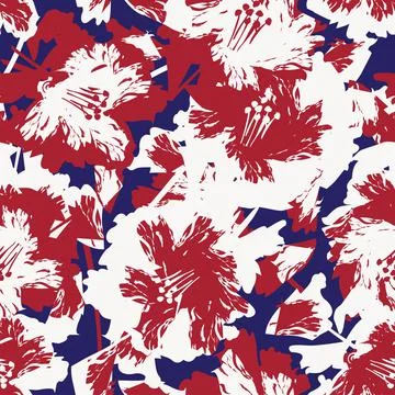 Floral Brush strokes Seamless Pattern Design Stock Illustration