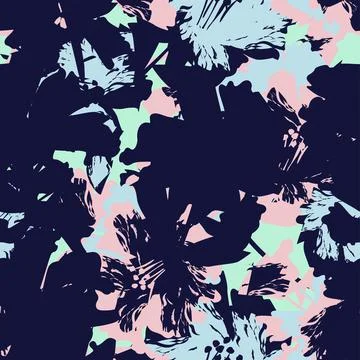 Floral Brush strokes Seamless Pattern Design 스톡 일러스트
