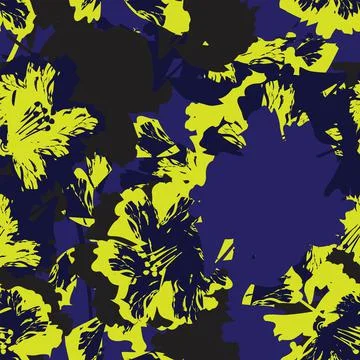 Floral Brush strokes Seamless Pattern Design Illustrazione stock