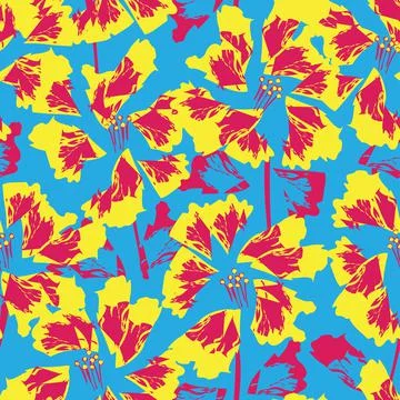 Floral Brush strokes Seamless Pattern Design Stock Illustration