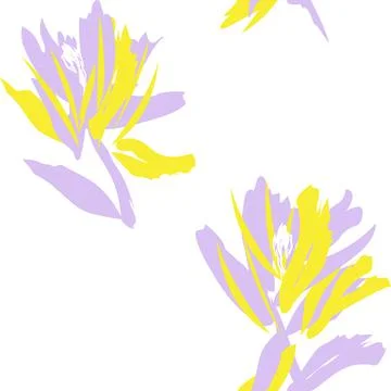 Floral Brush strokes Seamless Pattern Design Stock Illustration