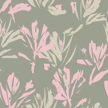 Floral Brush strokes Seamless Pattern Design Stock Illustration