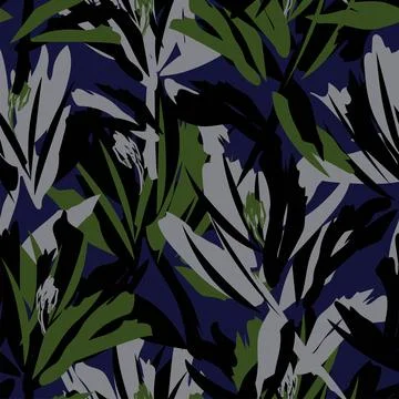 Floral Brush strokes Seamless Pattern Design Stock Illustration