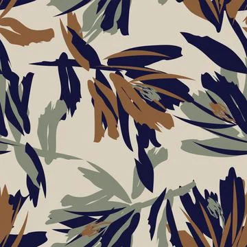 Floral Brush strokes Seamless Pattern Design Stock Illustration