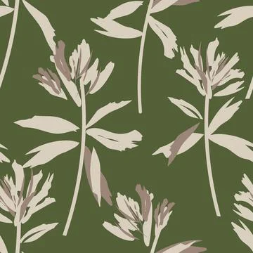 Floral Brush strokes Seamless Pattern Design Stock Illustration