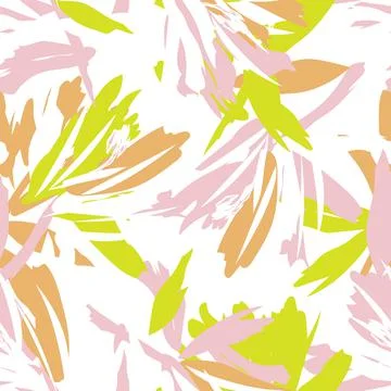 Floral Brush strokes Seamless Pattern Design イラスト素材