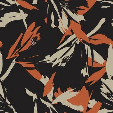 Floral Brush strokes Seamless Pattern Design 스톡 일러스트