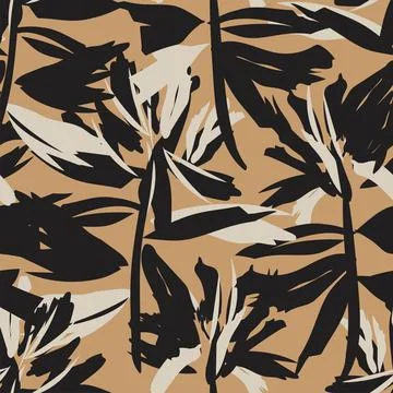 Floral Brush strokes Seamless Pattern Design Stock Illustration