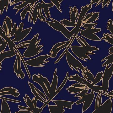 Floral Brush strokes Seamless Pattern Design Illustrazione stock
