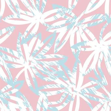 Floral Brush strokes Seamless Pattern Design Stock Illustration