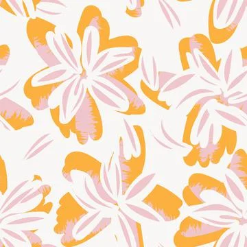 Floral Brush strokes Seamless Pattern Design Stock Illustration