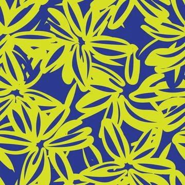 Floral Brush strokes Seamless Pattern Design Illustrazione stock