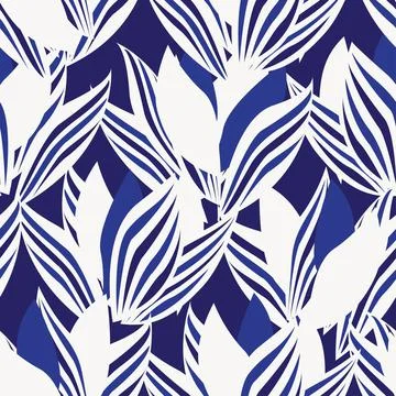 Floral Brush strokes Seamless Pattern Design Stock Illustration