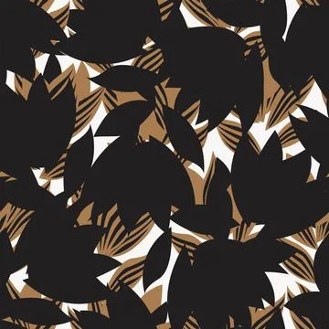 Floral Brush strokes Seamless Pattern Design Stock Illustration