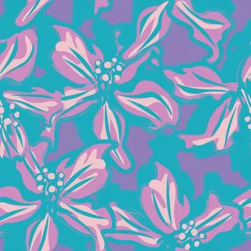 Floral Brush strokes Seamless Pattern Design Stock Illustration