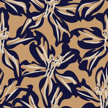 Floral Brush strokes Seamless Pattern Design Illustrazione stock