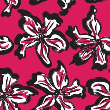 Floral Brush strokes Seamless Pattern Design Illustrazione stock