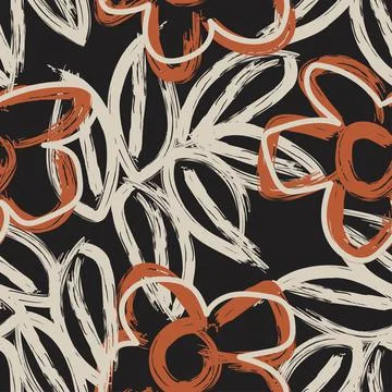 Floral Brush strokes Seamless Pattern Design Stock Illustration