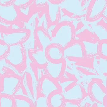 Floral Brush strokes Seamless Pattern Design Illustrazione stock