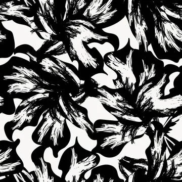 Floral Brush strokes Seamless Pattern Design イラスト素材