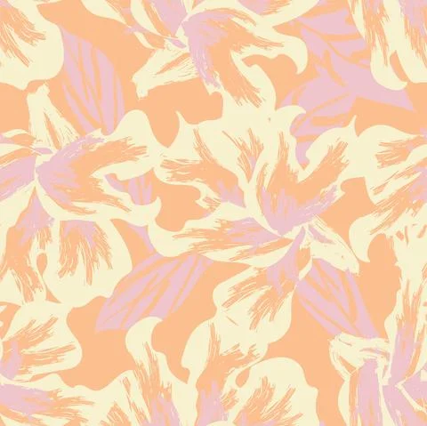 Floral Brush strokes Seamless Pattern Design Stock Illustration