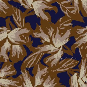 Floral Brush strokes Seamless Pattern Design Stock Illustration