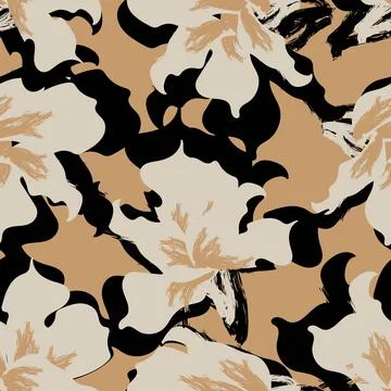 Floral Brush strokes Seamless Pattern Design Stock Illustration