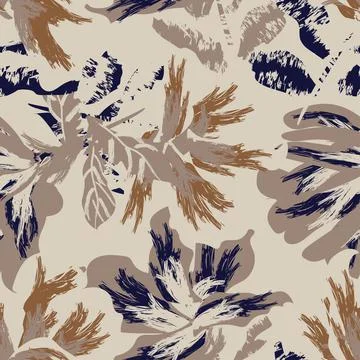 Floral Brush strokes Seamless Pattern Design Stock Illustration