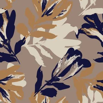 Floral Brush strokes Seamless Pattern Design Stockillustratie