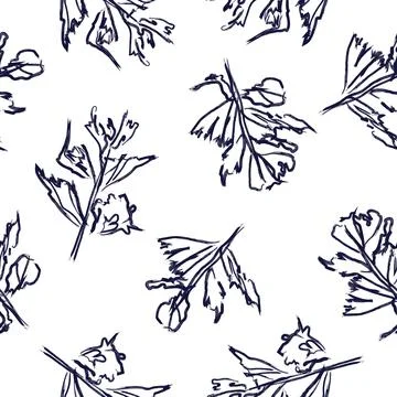 Floral Brush strokes Seamless Pattern Design Stock Illustration