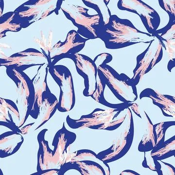 Floral Brush strokes Seamless Pattern Design Illustrazione stock
