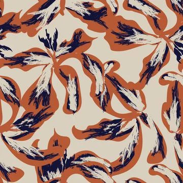 Floral Brush strokes Seamless Pattern Design Stock Illustration