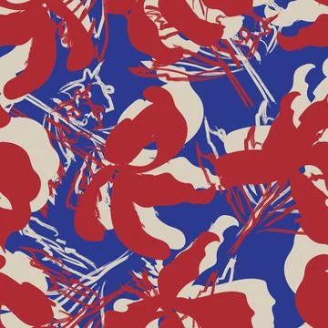 Floral Brush strokes Seamless Pattern Design Stock Illustration