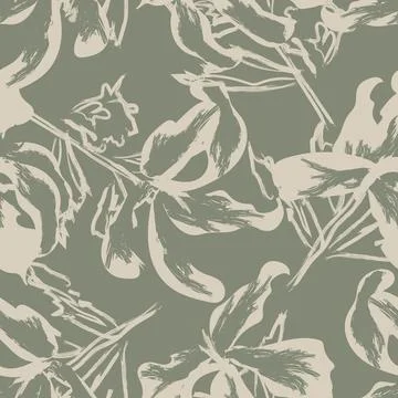 Floral Brush strokes Seamless Pattern Design Stock Illustration