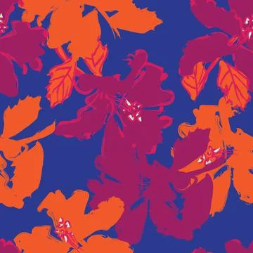 Floral Brush strokes Seamless Pattern Design イラスト素材