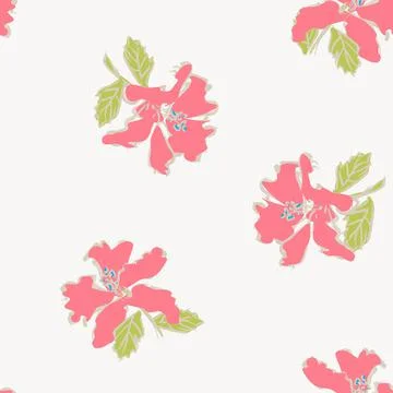 Floral Brush strokes Seamless Pattern Design Stock Illustration