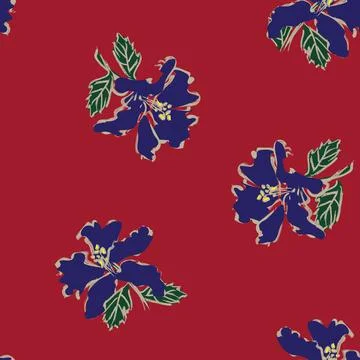 Floral Brush strokes Seamless Pattern Design Stock Illustration