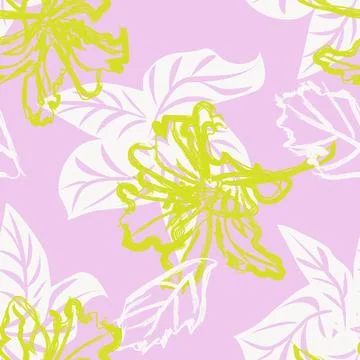 Floral Brush strokes Seamless Pattern Design Stock Illustration