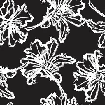 Floral Brush strokes Seamless Pattern Design Stock Illustration