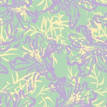 Floral Brush strokes Seamless Pattern Design Illustrazione stock