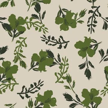 Floral Brush strokes Seamless Pattern Design Stock Illustration