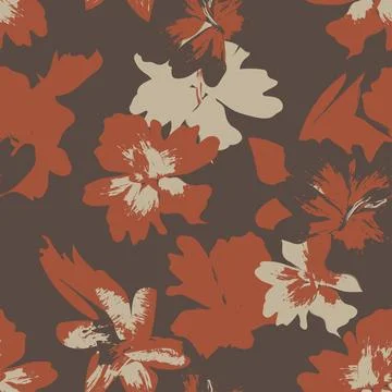 Floral Brush strokes Seamless Pattern Design Illustrazione stock