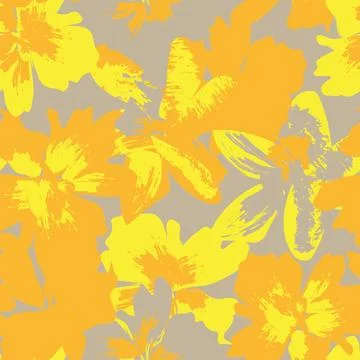 Floral Brush strokes Seamless Pattern Design Stock Illustration