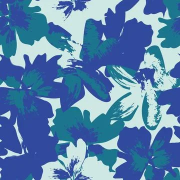 Floral Brush strokes Seamless Pattern Design Stock Illustration